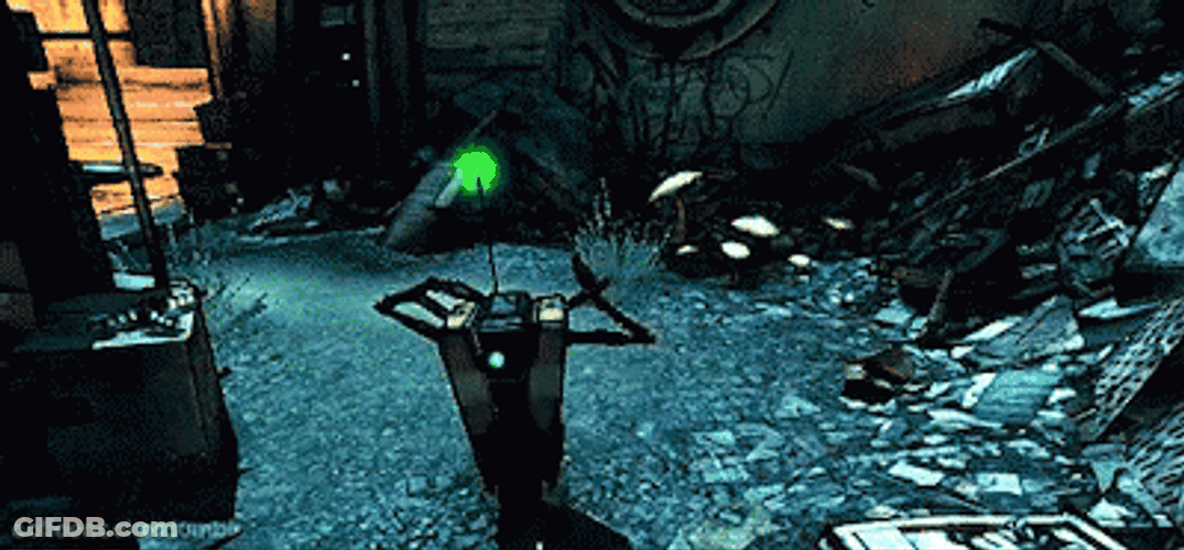 Robot Officer Patrolling Arkham City Border GIF