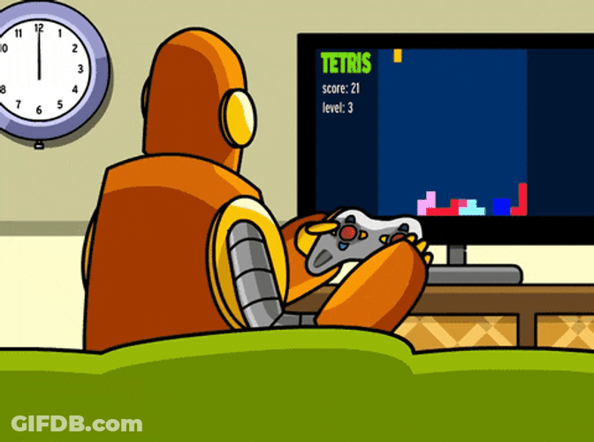 Robot Playing Tetris GIF