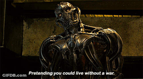 Robot Pretending You Could Live Without A War GIF