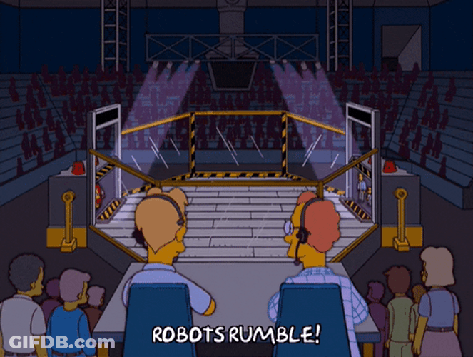 Robot Rumbling On The Ring GIF