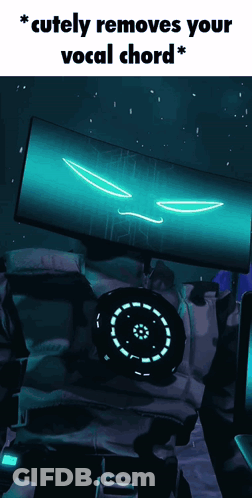 Robot Saying Cutely Removes Your Vocal Chord GIF