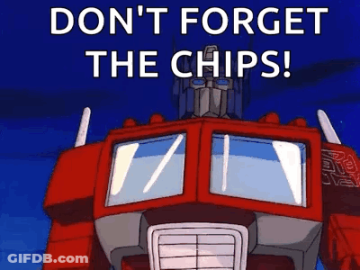 Robot Saying Don't Forget The Chips GIF