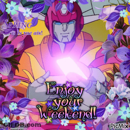 Robot Saying Enjoy Your Weekend GIF