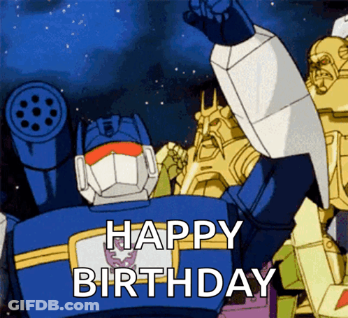 Robot Saying Happy Birthday In Space GIF