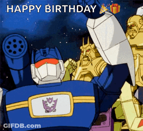 Robot Saying Happy Birthday GIF