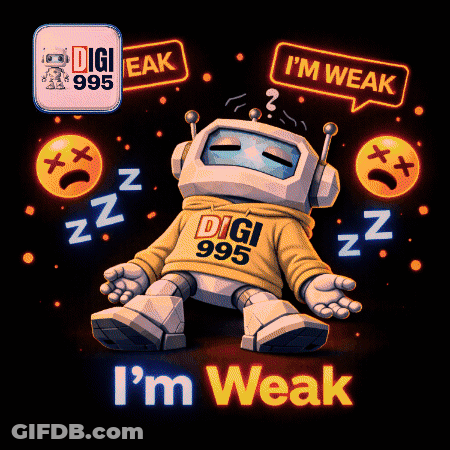 Robot Saying I'm Weak GIF