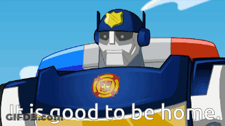 Robot Saying It Is Good To Be Home GIF