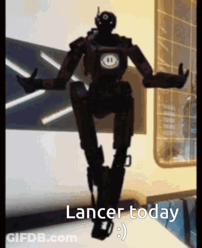 Robot Saying Lancer Today GIF