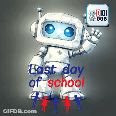 Robot Saying Last Day Of School GIF