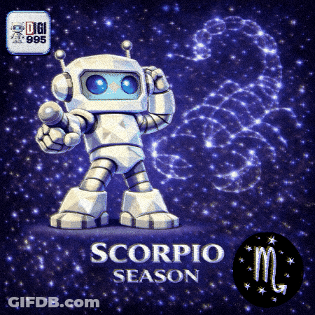 Robot Saying Scorpio Season GIF