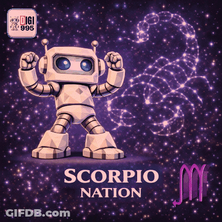 Robot Saying Scorpio Season GIF