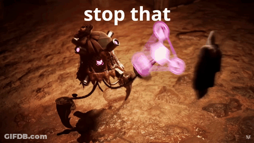 Robot Saying Stop That GIF