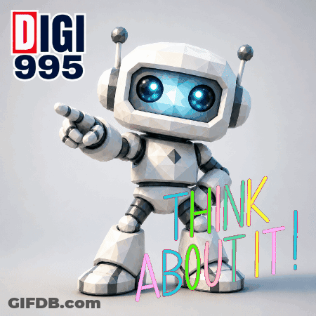 Robot Saying Think About It GIF