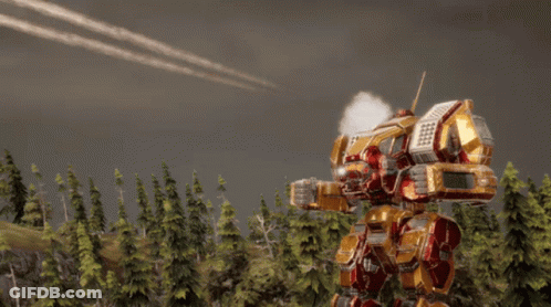 Robot Shooting Missile In Air GIF