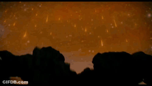 Robot Silhouette In Desert At Sunset GIF