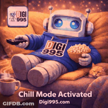 Robot Sitting On Couch With Remote And Popcorn GIF