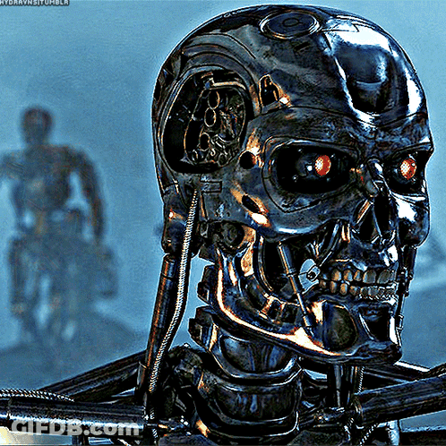 Robot Skull With Red Eyes Hydravns Tumblr GIF