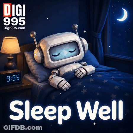 Robot Sleeping With Sleep Well GIF