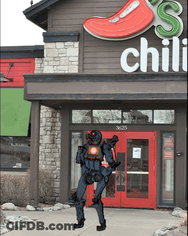 Robot Standing At Chili's GIF