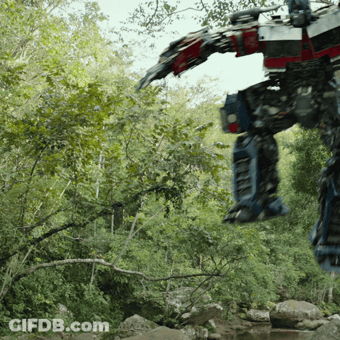 Robot Standing In Forest GIF