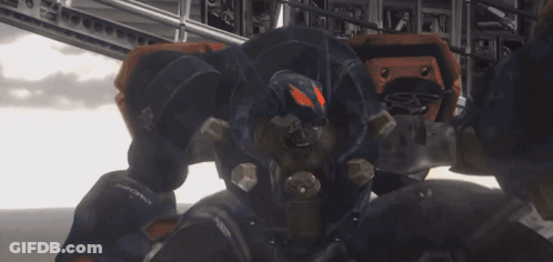 Robot Standing In Front Of Building In Video Game GIF