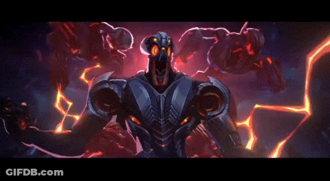 Robot Standing In Front Of Purple Background GIF