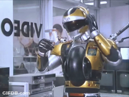 Robot Standing In Front Of Window Saying Video GIF