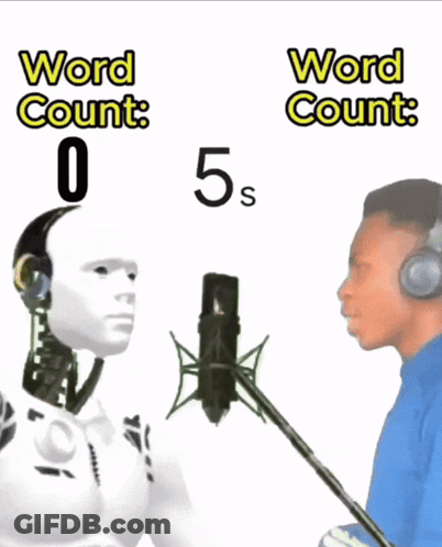 Robot Talking Into Microphone Saying Word Count 0 5S 3 GIF