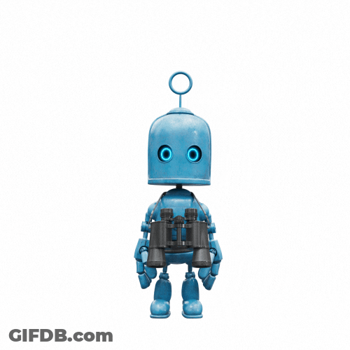 Robot Using Telescope Find GIF