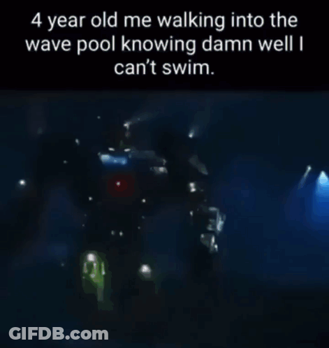 Robot Walking Into Wave Pool I Can't Swim GIF