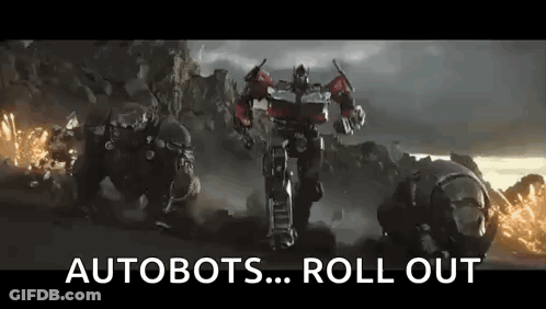 Robot Walking Through Rocky Area Autobots Roll Out GIF