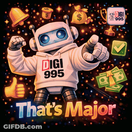 Robot Wearing Digi 985 Hoodie GIF