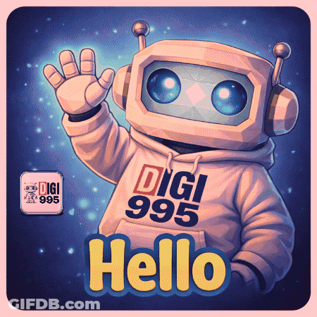 Robot Wearing Digi 995 Hoodie GIF