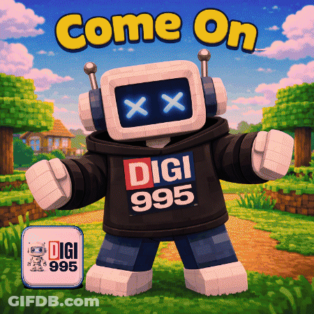 Robot Wearing Digi 995 Hoodie GIF