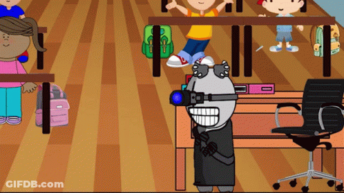 Robot Wearing Goggles And Camera GIF