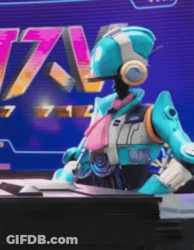 Robot Wearing Headphones By Tz Sign GIF