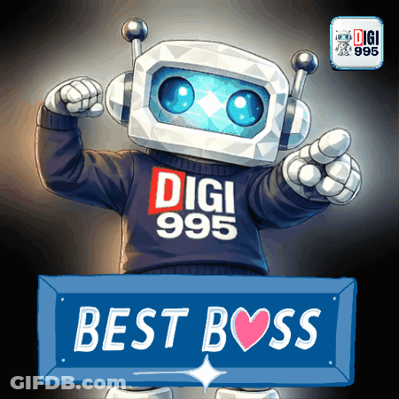 Robot Wearing Sweater Saying Digi 995 GIF
