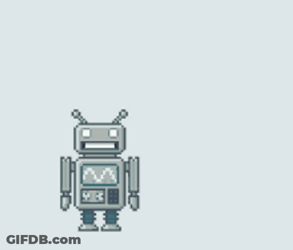 Robot Wish Happy Birthday Balloons GIF