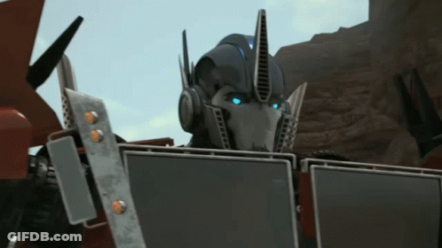 Robot With Blue Eyes And Shield GIF