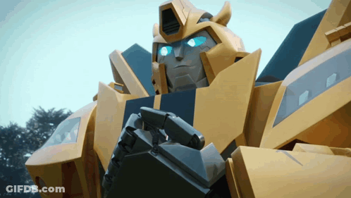 Robot With Blue Eyes Looking At Camera GIF