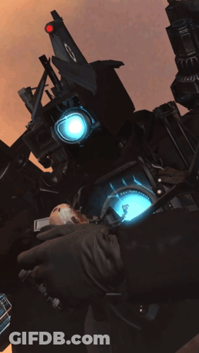 Robot With Blue Light Mouth GIF