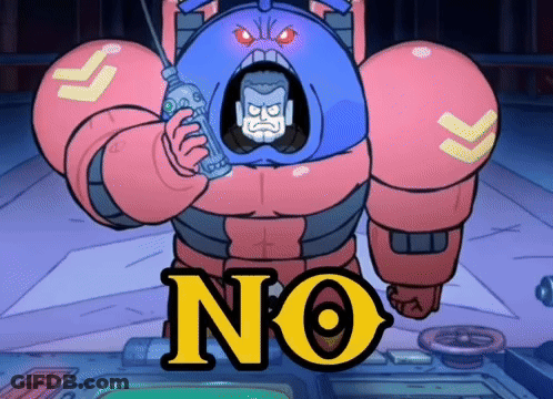 Robot With Bottle In Mouth Says No GIF