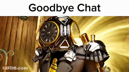 Robot With Clock On Head Saying Goodbye Chat GIF