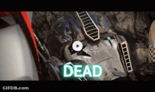 Robot With Dead Written Above GIF