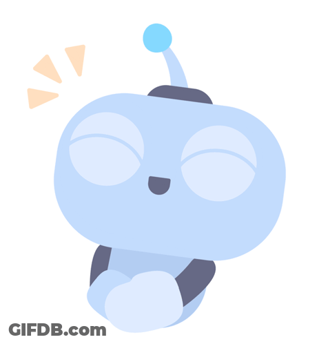 Robot With Eyes Closed And Blue Ball On Head GIF