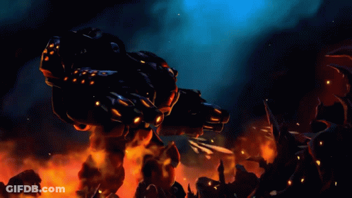 Robot With Flames From Arms GIF