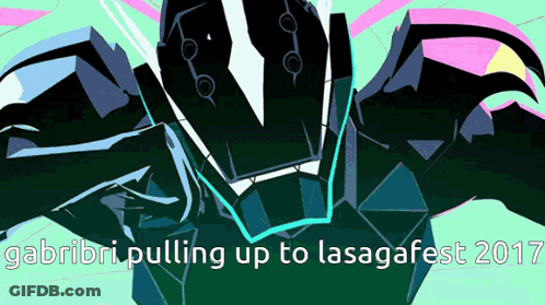 Robot With Gabribi Pulling Up To Lasagafest 2017 GIF
