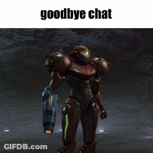 Robot With Goodbye Chat GIF