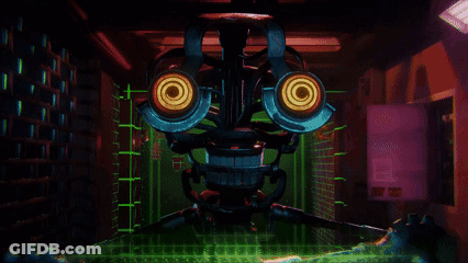 Robot With Green Light Coming Out Of Head GIF