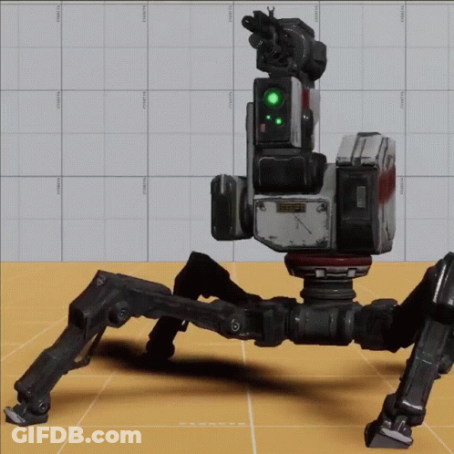 Robot With Green Light Saying Rescue GIF